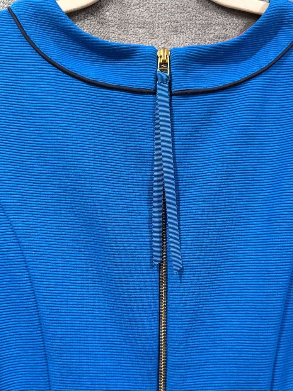 Boden Mia Ottoman Ribbed Blue Shift Dress Size 6R 3/4 Sleeve Pockets EUC - Picture 7 of 11